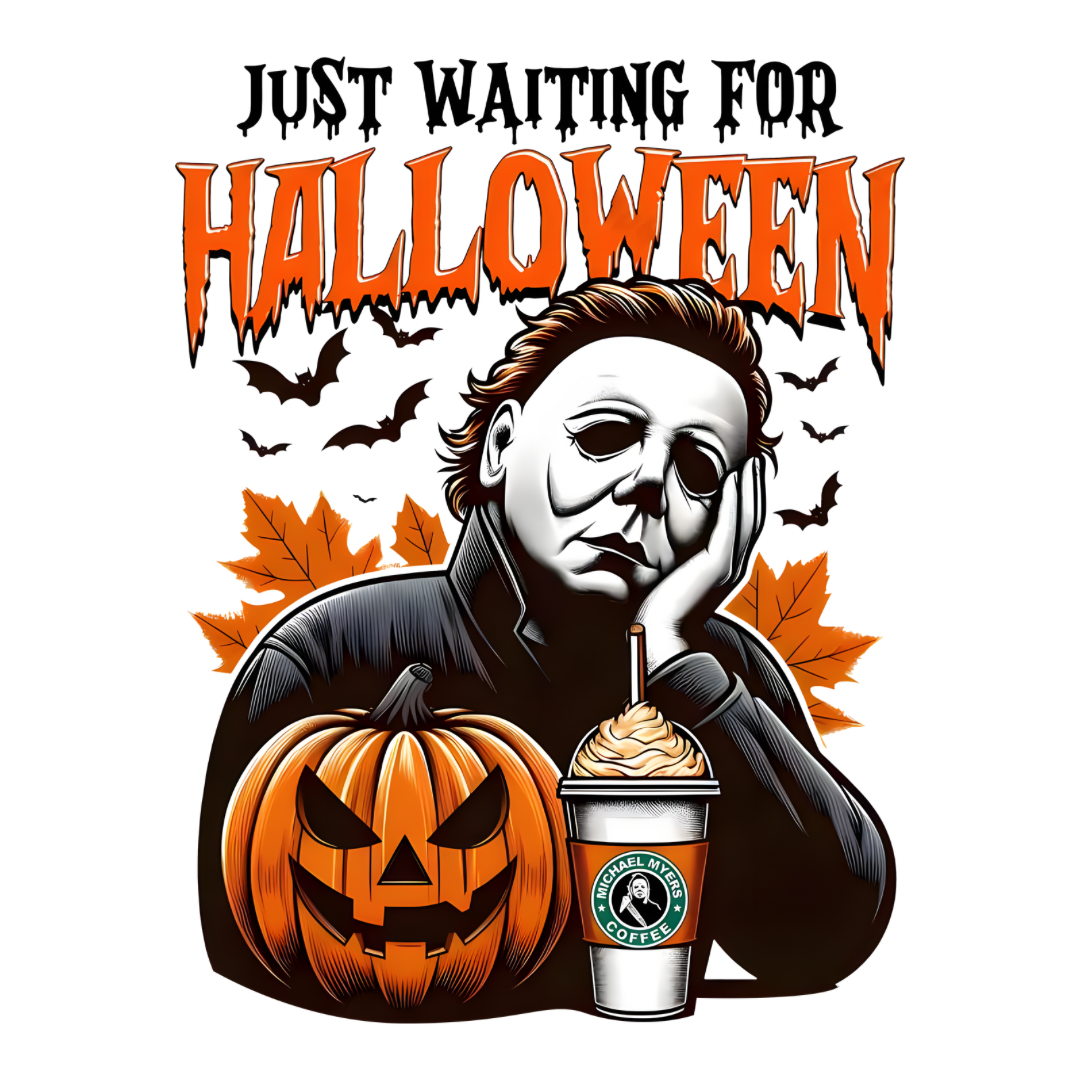Just Waiting For Halloween V2 - White T-Shirt