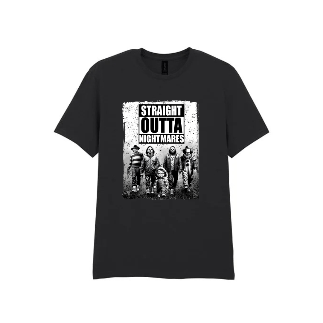 Straight Outta Nightmares - Black T-Shirt