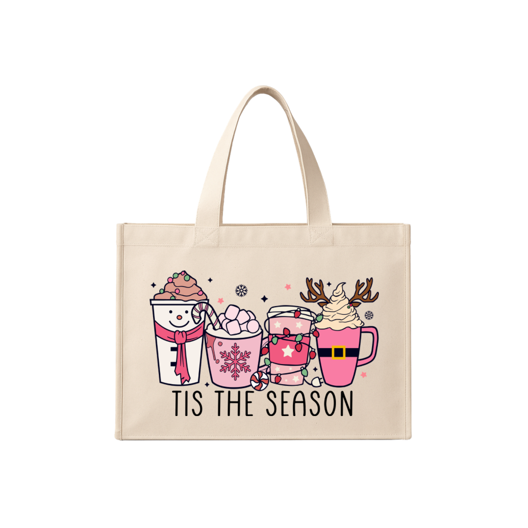 Tis The Season Coffee Latte - Premium Canvas Tote Bag