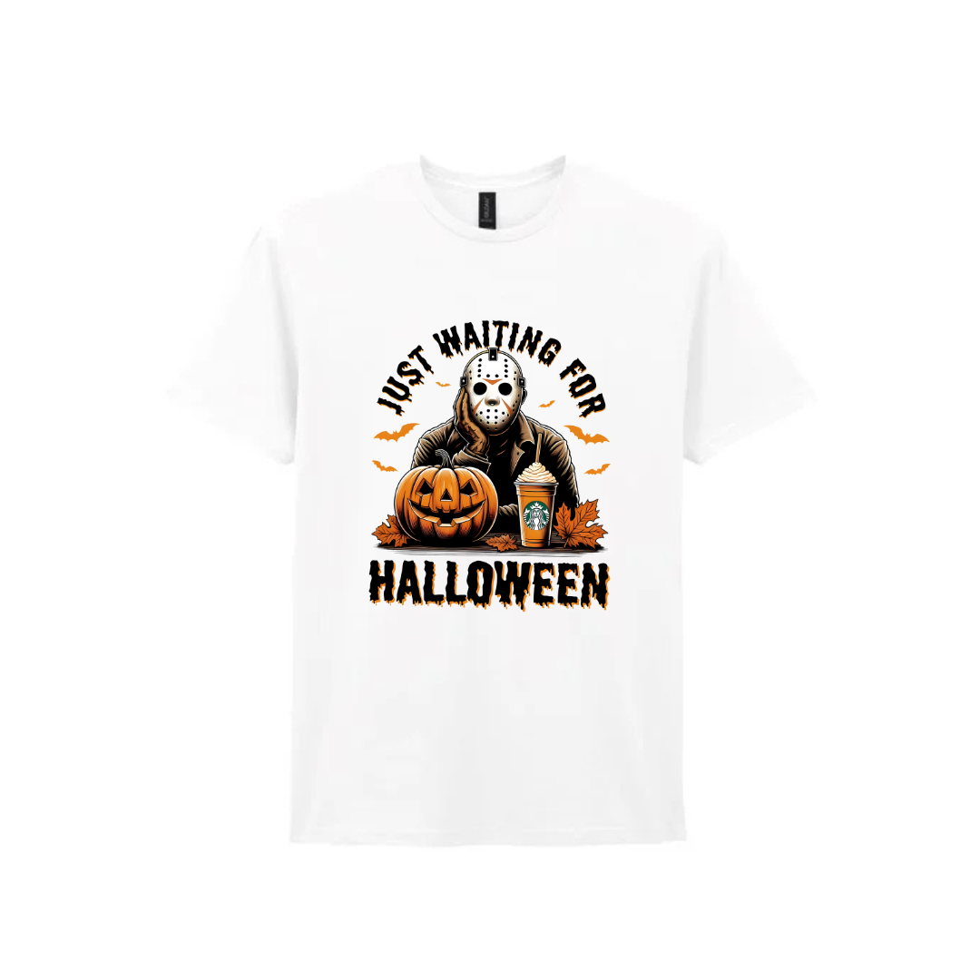 Just Waiting For Halloween V1 - White T-Shirt