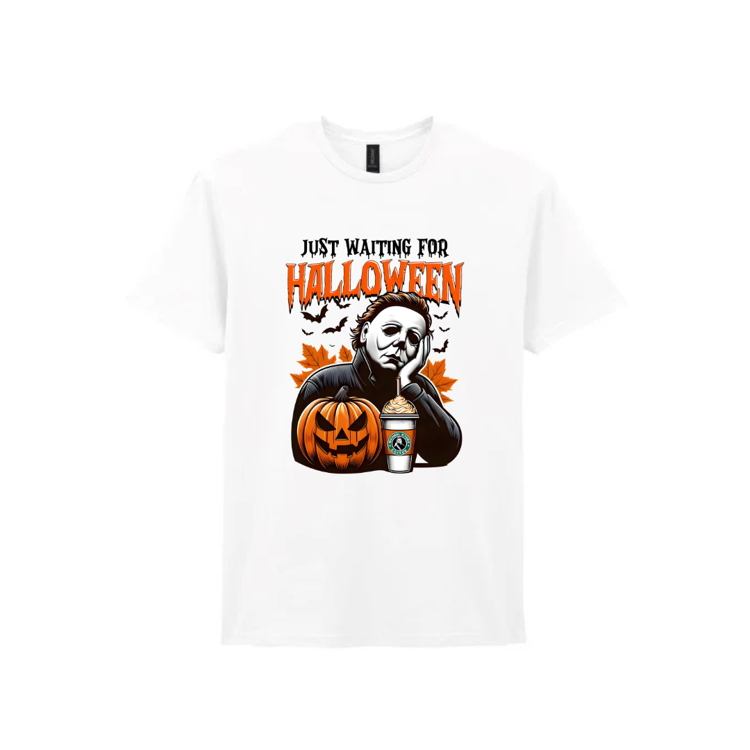 Just Waiting For Halloween V2 - White T-Shirt