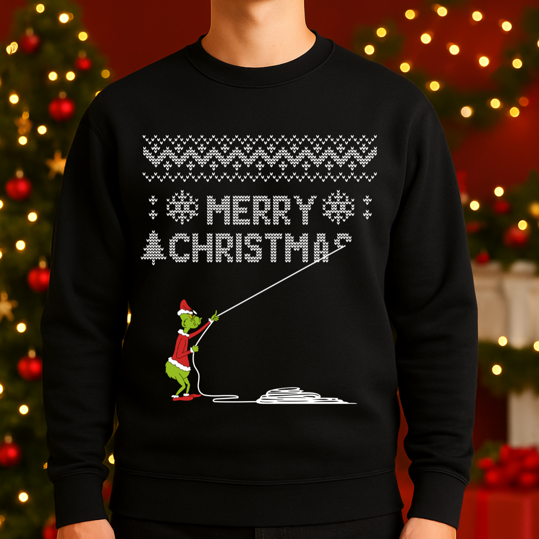 Grinch Merry Christmas - Black Sweatshirt