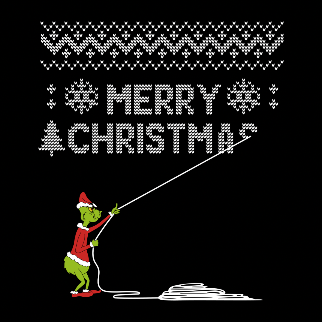 Grinch Merry Christmas - Black T-Shirt