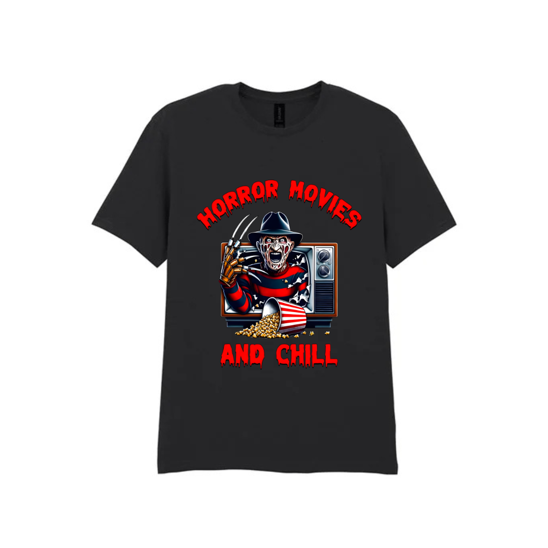 Horror Movies & Chill - Black T-Shirt