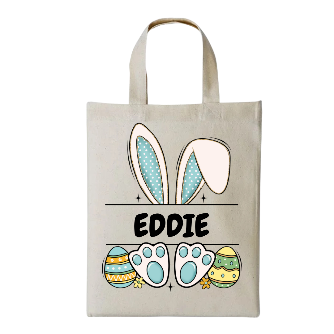 Easter Bunny Boys (Custom Name) - Mini Treat Bag Natural