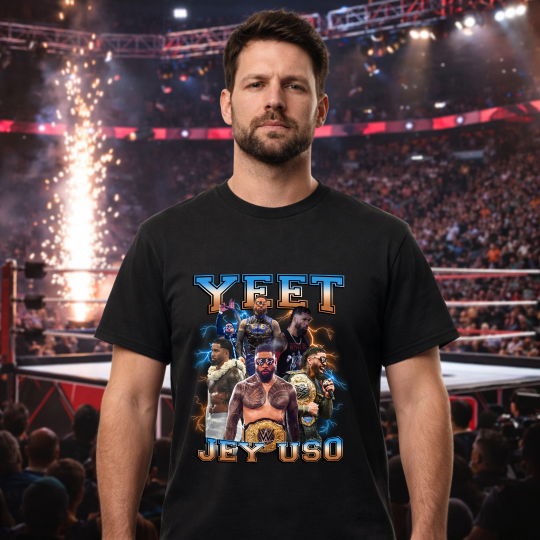 Jey Uso Yeet - Black T-Shirt