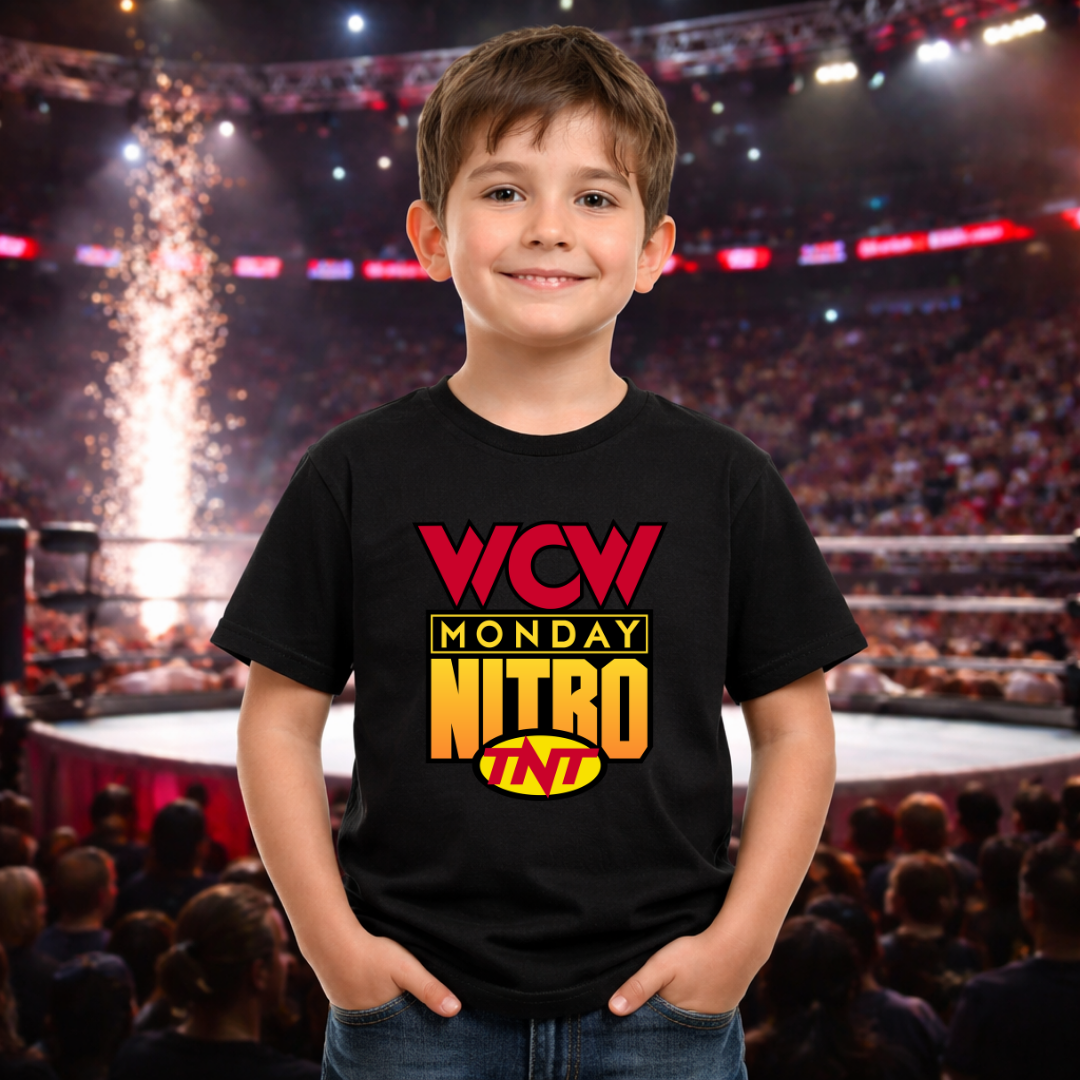 WCW Monday Nitro - Kids Black T-Shirt