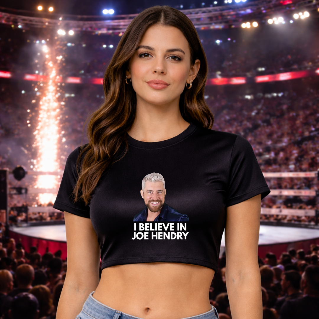 I Believe In Joe Hendry - Women’s Cropped Black T-Shirt