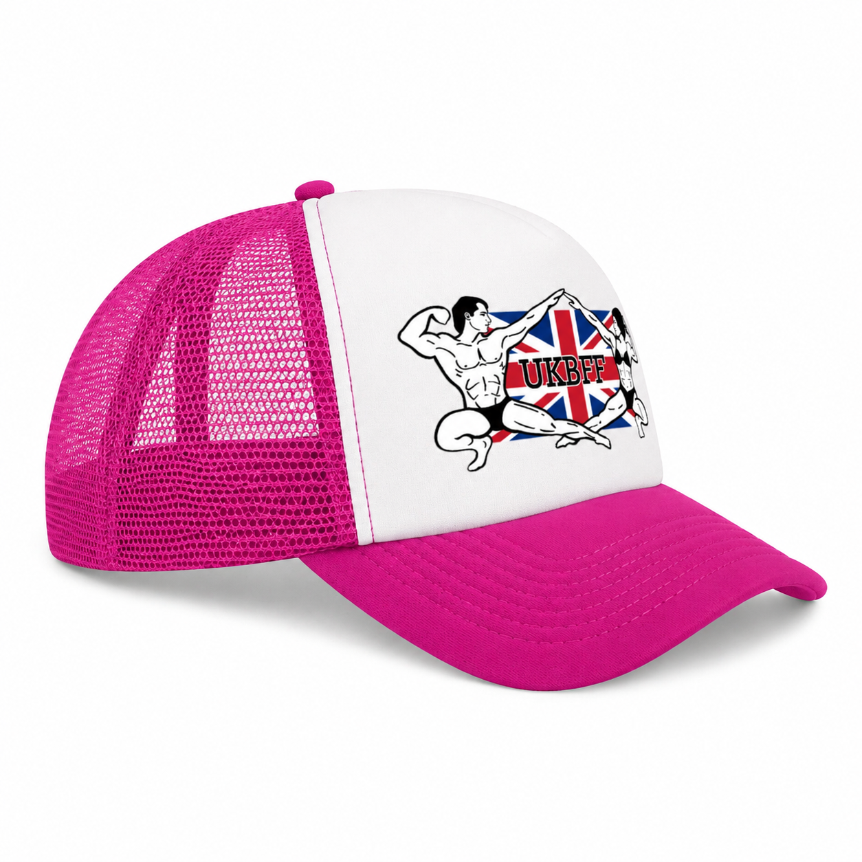 UKBFF Logo Trucker SnapBack - Pink/White