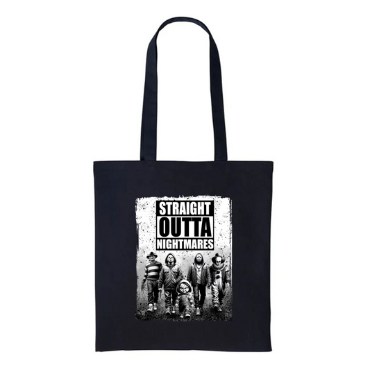 Straight Outta Nightmares - Black Cotton Shopper