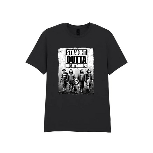 Straight Outta Nightmares - Black T-Shirt
