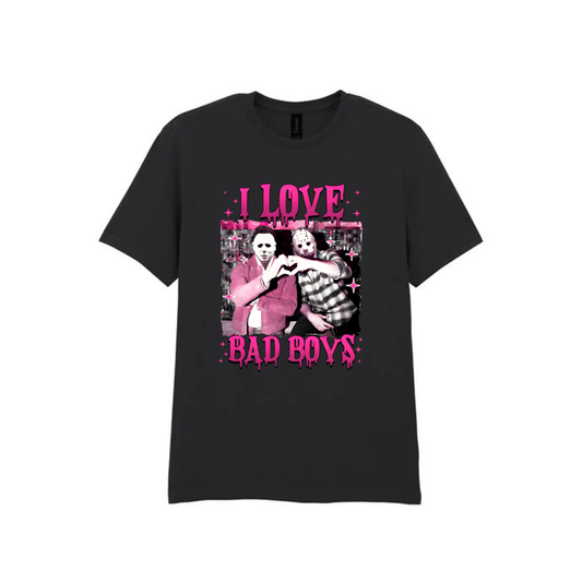I Love Bad Boys V1 - Black T-Shirt