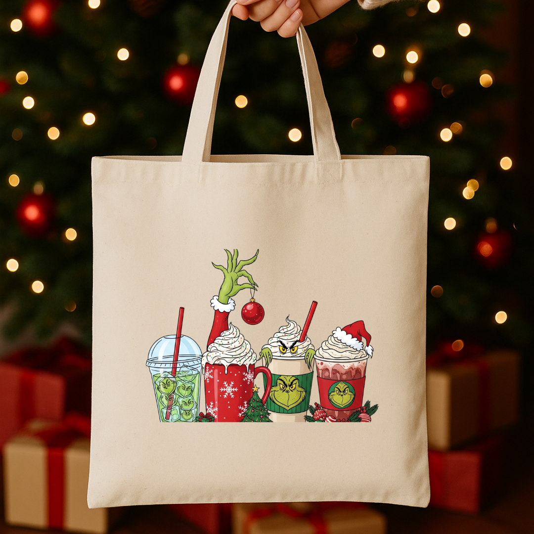 Grinch Coffee - Natural Short Handle Tote Bag