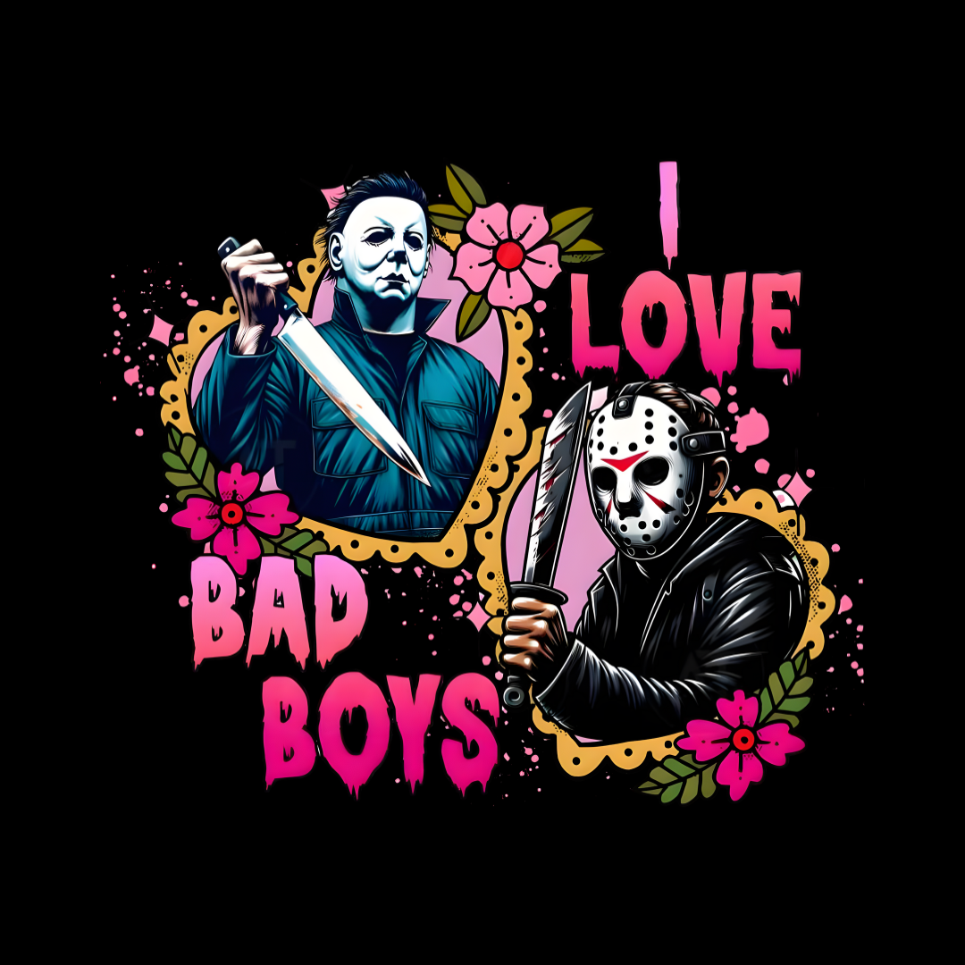 I Love Bad Boys V2 - Black Cotton Shopper