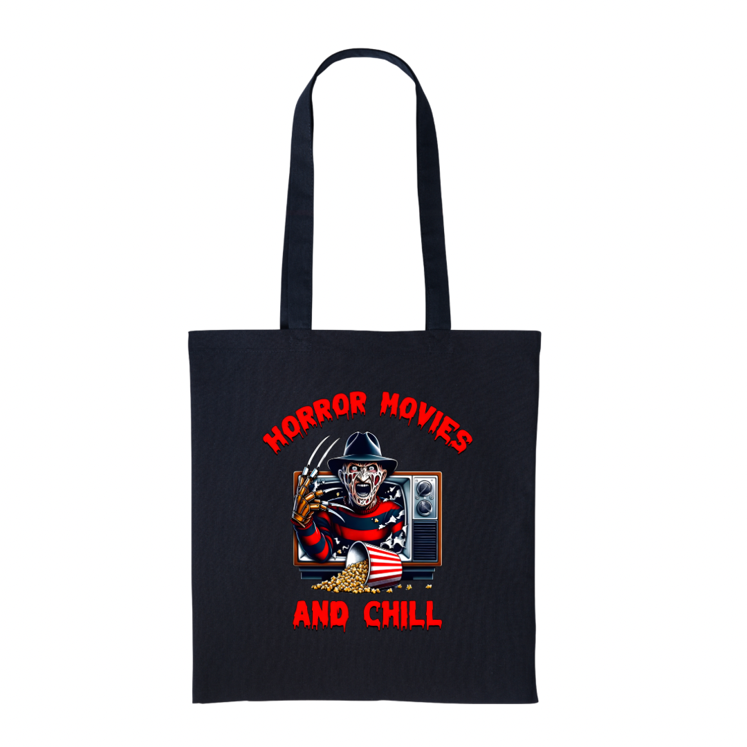 Horror Movies & Chill - Black Cotton Shopper