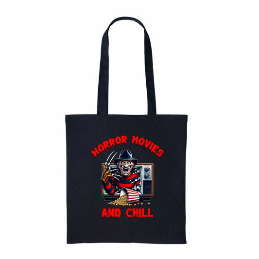 Horror Movies & Chill - Black Cotton Shopper
