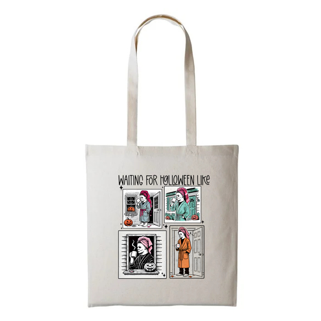 Just Waiting For Halloween Like V2 - Natural Cotton Shopper