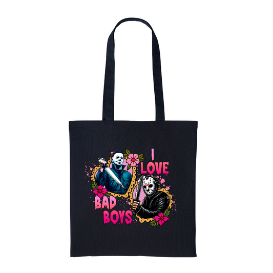 I Love Bad Boys V2 - Black Cotton Shopper