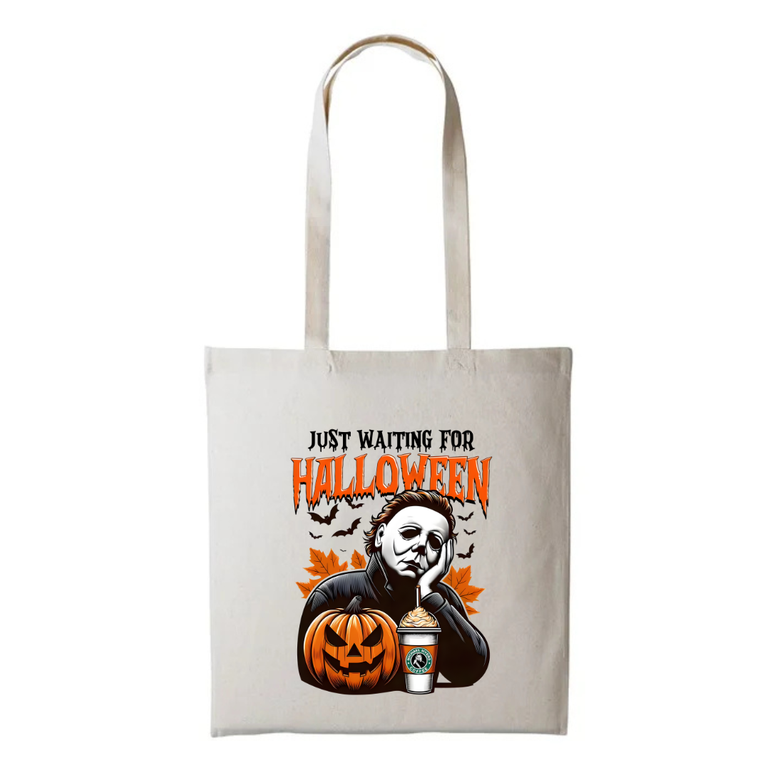 Just Waiting For Halloween V2 - Natural Cotton Shopper