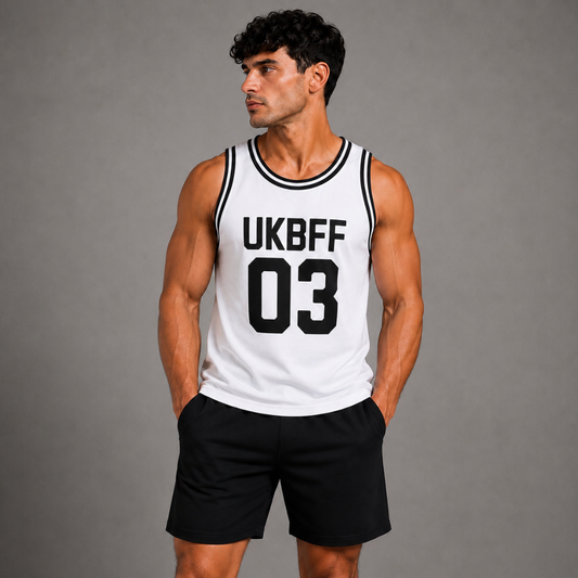 UKBFF 03 Mesh Tank Top - White