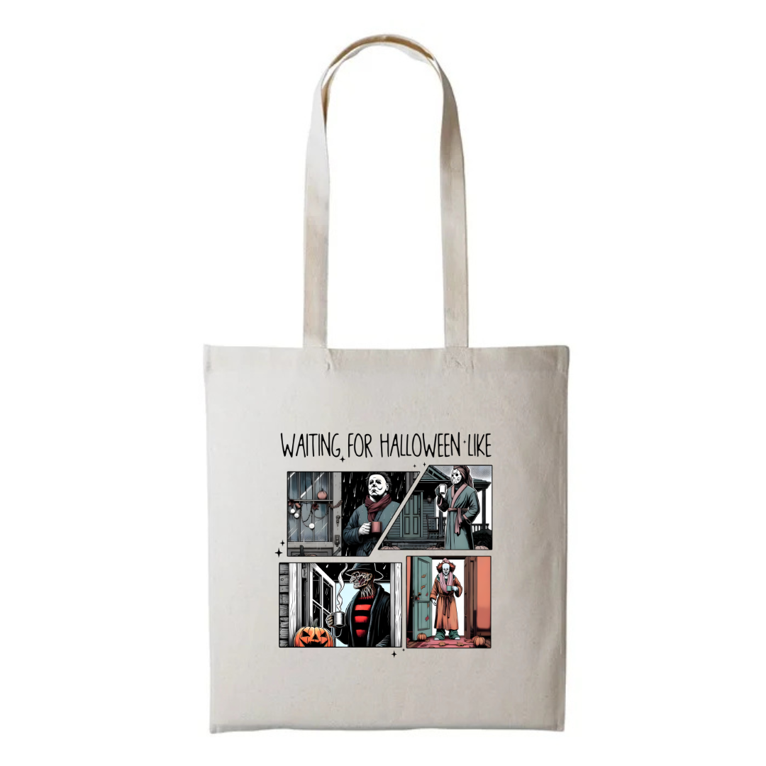 Just Waiting For Halloween Like V1 - Natural Cotton Shopper