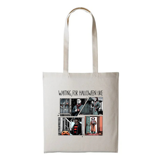 Just Waiting For Halloween Like V1 - Natural Cotton Shopper