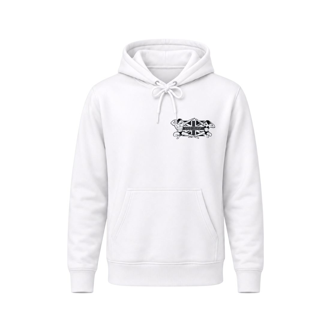 UKBFF Black Logo Front/Back Print - White Hoodie