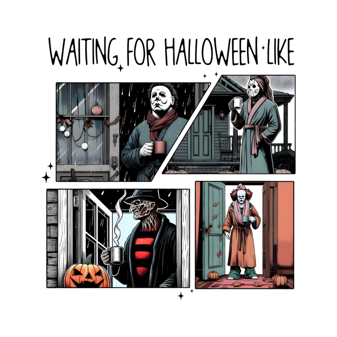 Just Waiting For Halloween Like V1 - White T-Shirt