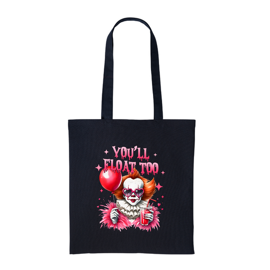 You’ll Float Too - Black Cotton Shopper