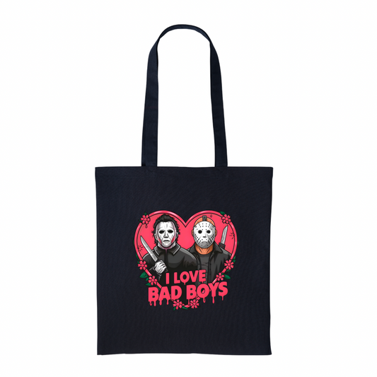 I Love Bad Boys V3 - Black Cotton Shopper