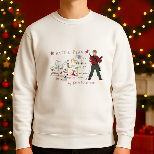 Kevin’s Battle Plan - White Sweatshirt