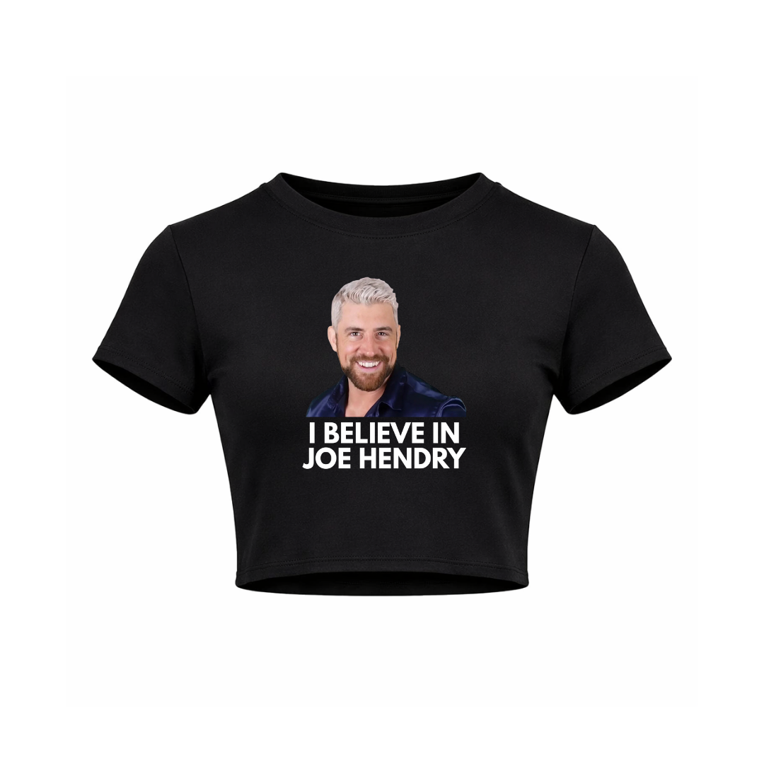 I Believe In Joe Hendry - Women’s Cropped Black T-Shirt