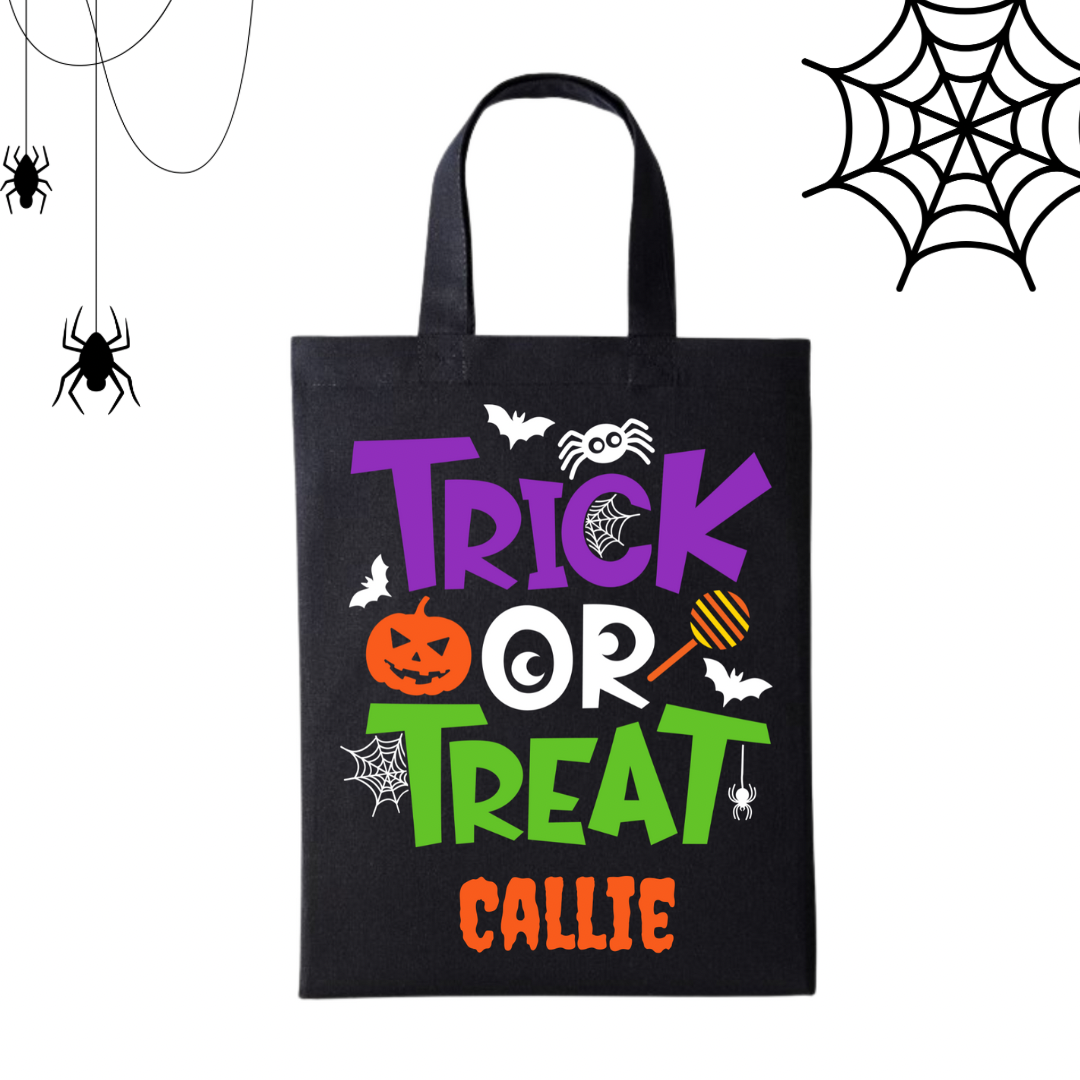 Trick Or Treat (Custom Name) - Black Mini Treat Bag