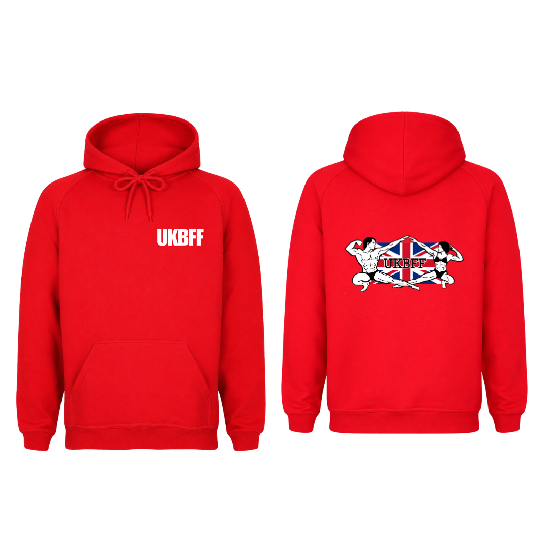 UKBFF Logo Hoodie Front/Back Print - Red