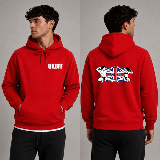 UKBFF Logo Hoodie Front/Back Print - Red