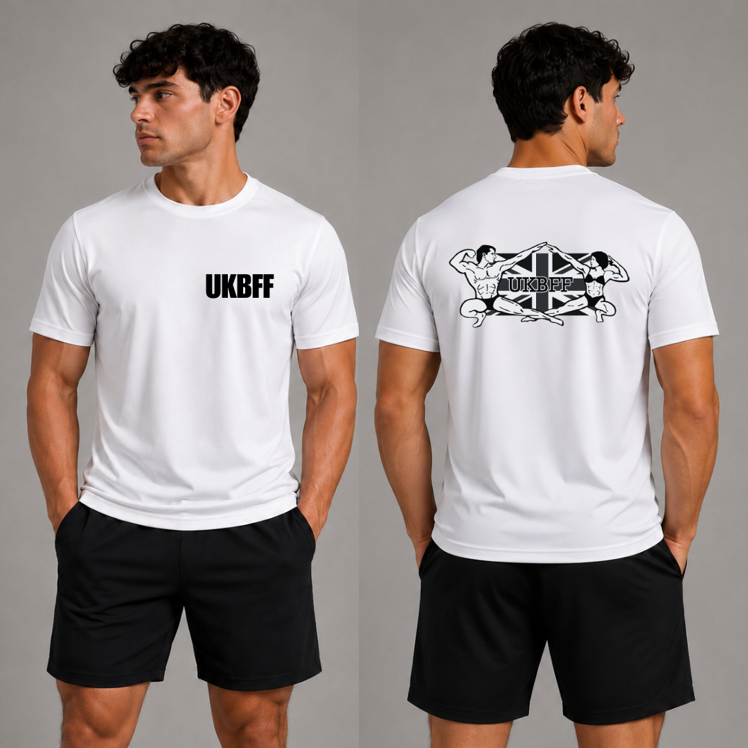 UKBFF Cool T-Shirt Front/Back Print - White