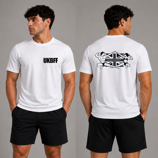 UKBFF Cool T-Shirt Front/Back Print - White