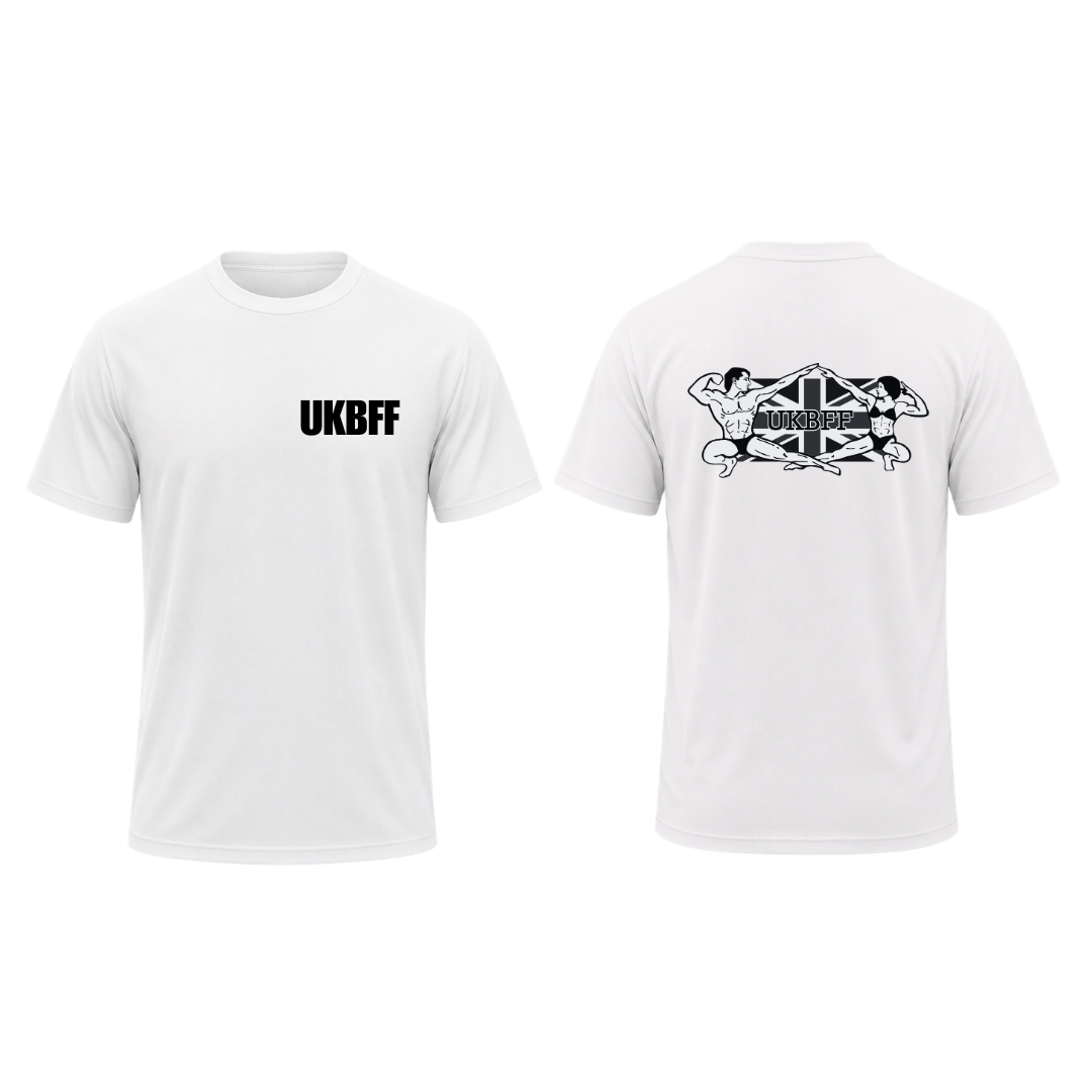 UKBFF Cool T-Shirt Front/Back Print - White