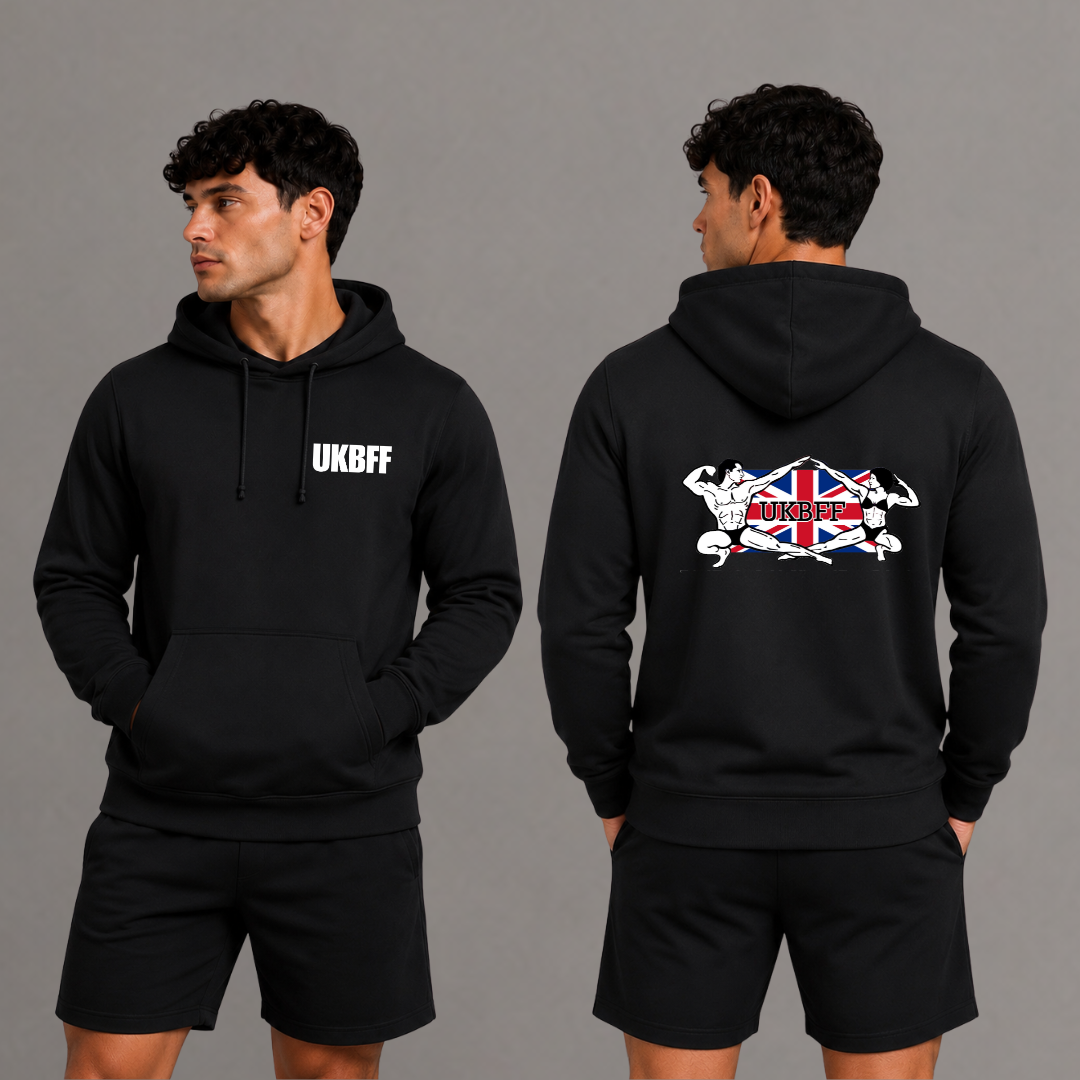 UKBFF Hoodie Front/Back Print - Black